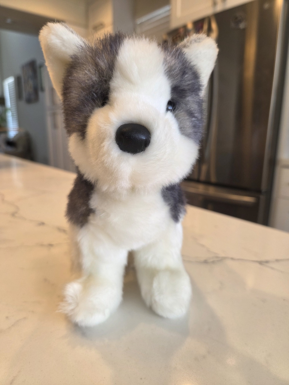 Soft Plush Husky Toy - White and Gray Cuddly Puppy
